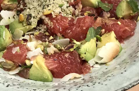 Salade grapefruit en avocado